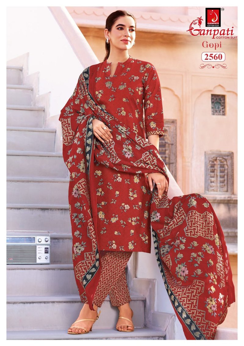 Gopi Vol 16 By Ganpati Cotton Printed Readymade Dress 